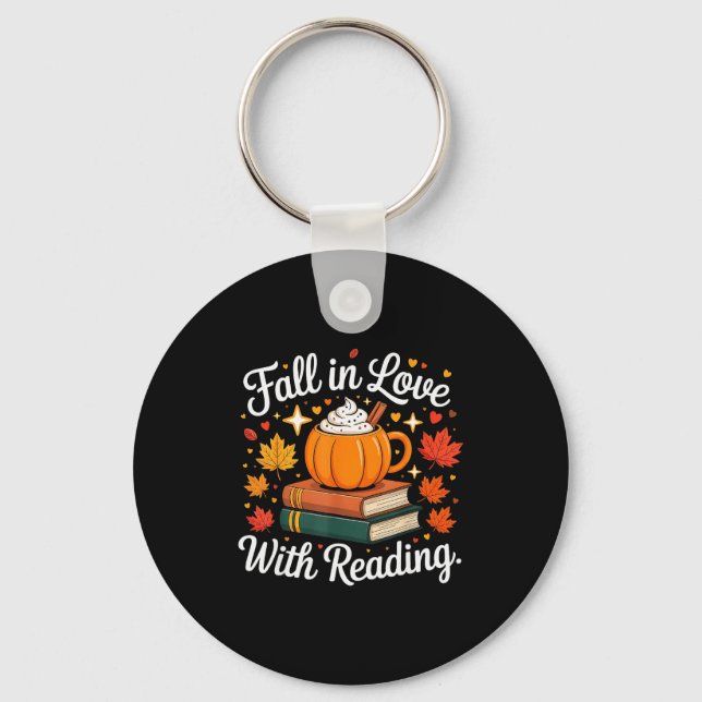 Llavero Fall In Love With Reading Autumn Pumpkin Mug Book  (Anverso)