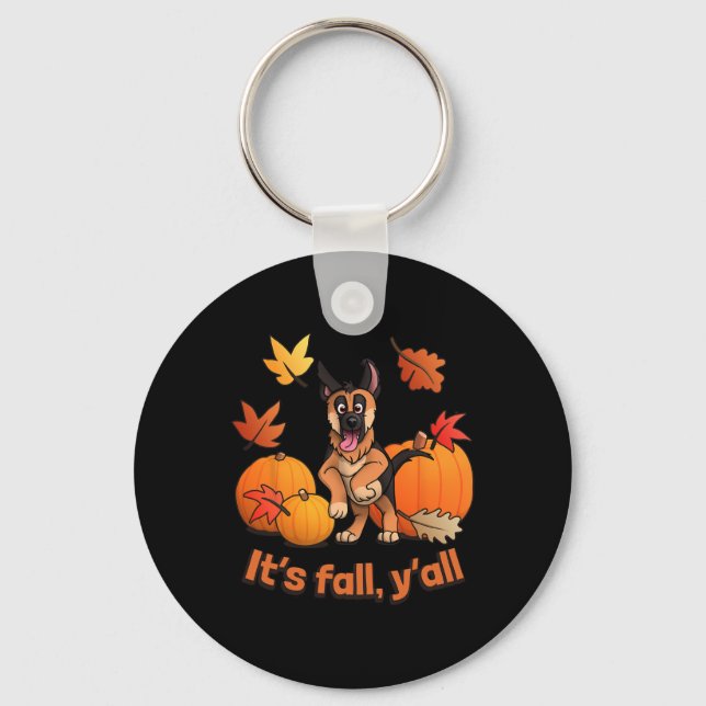 Llavero Fall Yall German Shepherd Puppy (Anverso)