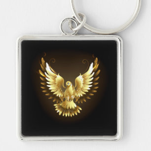 Llavero Falsa paloma de paz del Relieve metalizado dorado