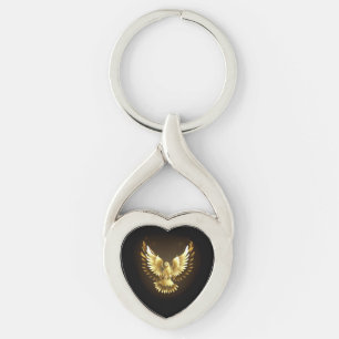 Llavero Falsa paloma de paz del Relieve metalizado dorado