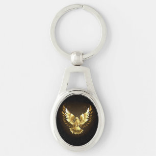 Llavero Falsa paloma de paz del Relieve metalizado dorado