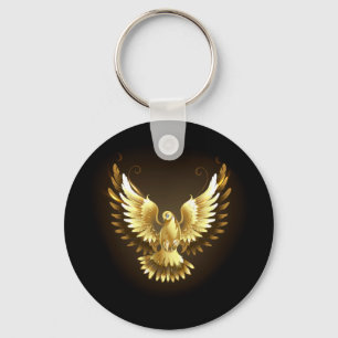 Llavero Falsa paloma de paz del Relieve metalizado dorado 