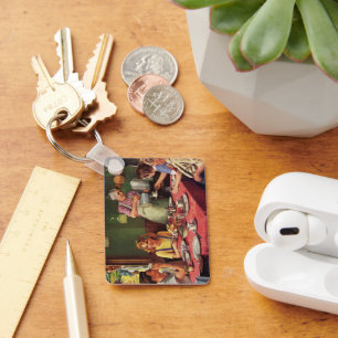 Llavero Familia antigua desayunando en la cocina