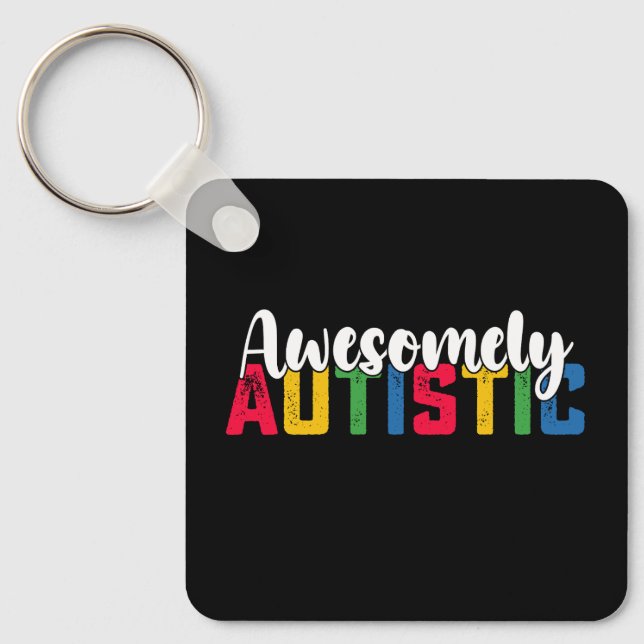 Llavero Familia de Chicas de la Biy Autism Awesomamente Au (Anverso)