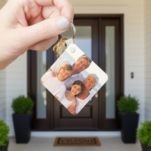 Llavero Familia de Doble Cara con 2 Fotos Personalizadas