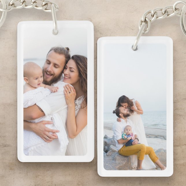 Llavero Familia de dos fotos personalizada de doble cara (Subido por el creador)