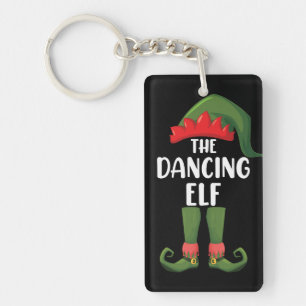 Llavero Familia de elfos bailarines, grupo de Navidad, fie
