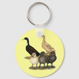 Llavero Familia de patos de puesta dorados