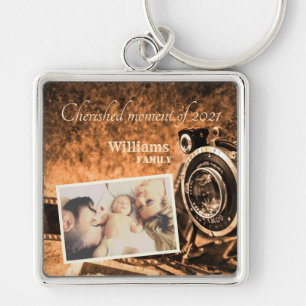 Llavero Familia de personalizados rústicos de cámara retro