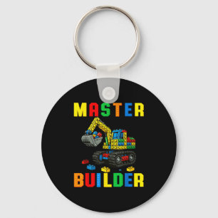Llavero Familia Divertida Maestro Constructor Bloques De C