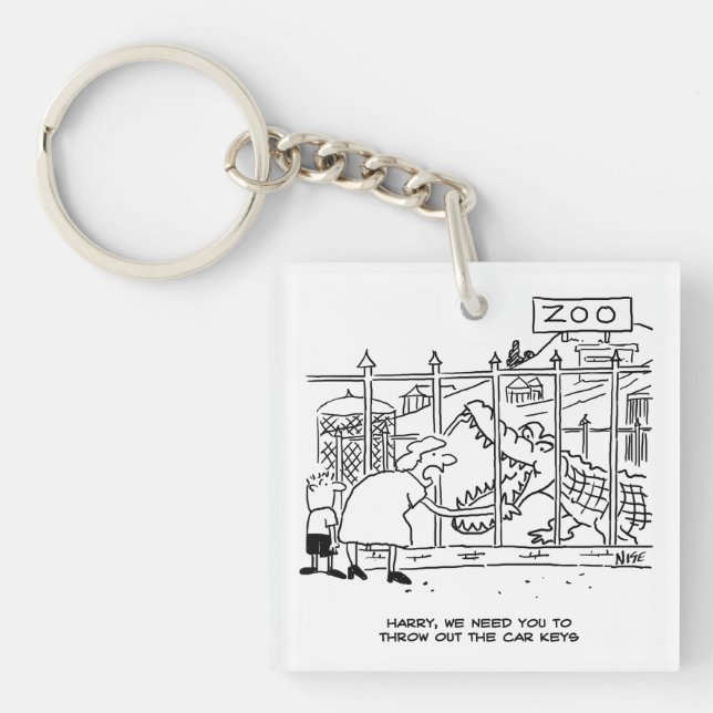 Llavero Familia en el Zoológico. Papá tragado por el lagar (Frente)