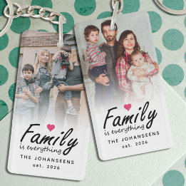 Llavero Familia es Todo Foto Personalizada a Ambos Lados