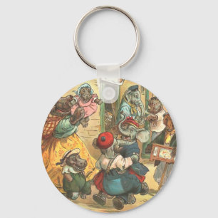 Llavero Familia feliz del hipopótamo