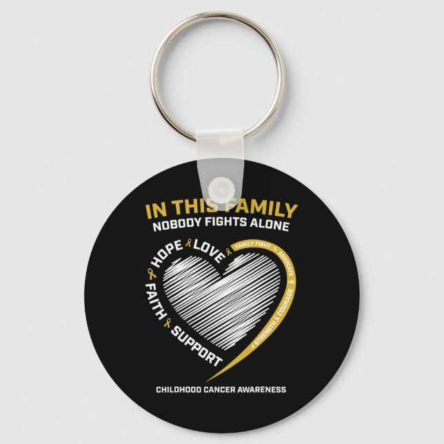 Llavero Familia Gold Nadie lucha solo contra el cáncer inf (Anverso)