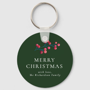Llavero Familia Personalizada de Feliz Navidad Verde