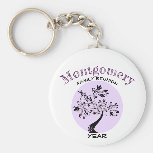 Llavero Familia personalizado Nombre Reunión Árbol púrpura (Frente)