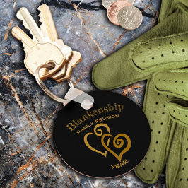 Llavero Familia personalizado Reunión Corazones de Oro Neg