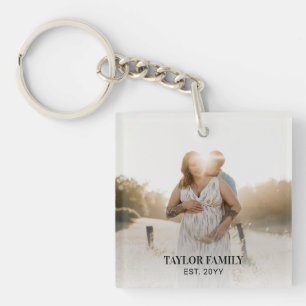 Llavero Familia simple de Personalizados Foto y nombre Cla