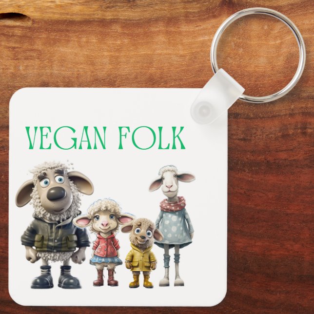 Llavero Familia Vegan Folk Sheep (Reverso )