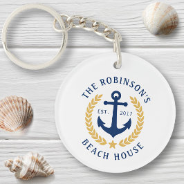 Llavero Family Beach House Anchor Gold Laurel Star 2