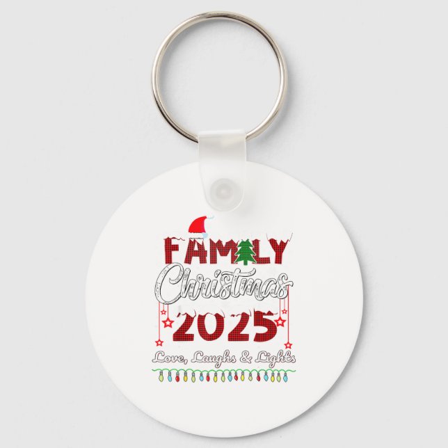 Llavero Family Christmas 2025 Love, Laughs And Lights Holi (Anverso)