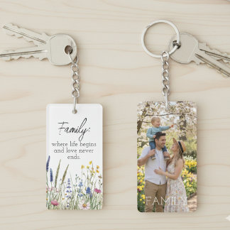 Llavero Family Photo & Quote Keychain - Cherished Keepsake