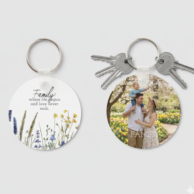 Llavero Family Photo & Quote Keychain - Cherished Keepsake (Family photo keychain)