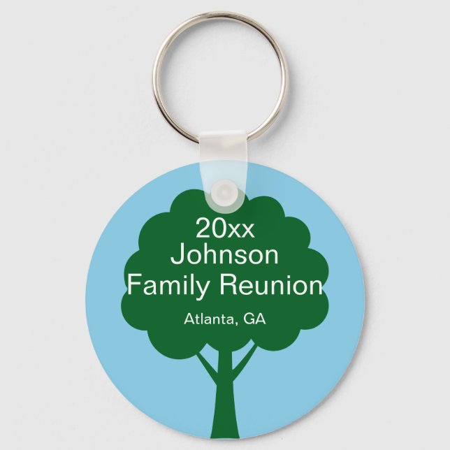 Llavero Family Reunion Souvenir with Name, Tree & Year (Anverso)