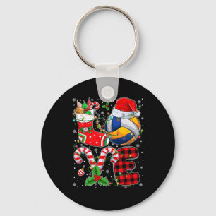 Llavero Famoso amor Voleibol Bolas Santa Hat Navidades Lig