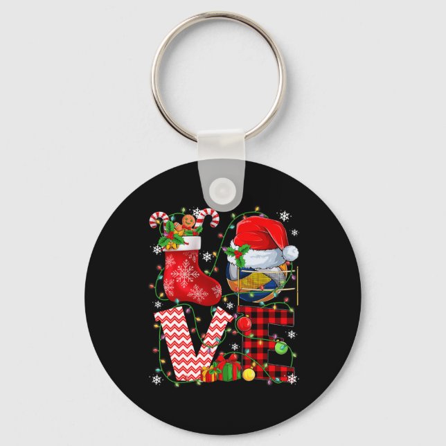 Llavero Famoso amor Voleibol Bolas Santa Hat Navidades Lig (Anverso)