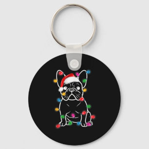 Llavero Famoso Bulldog francés de Navidades de árboles de