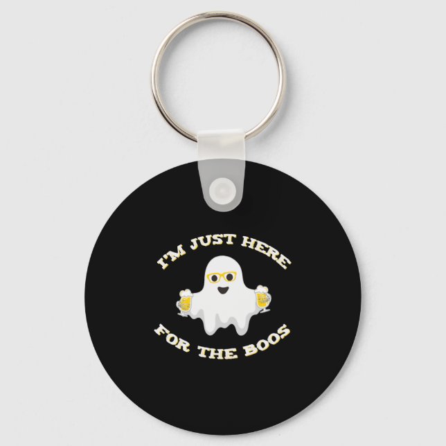 Llavero Famoso fantasma de Halloween con cerveza (Anverso)