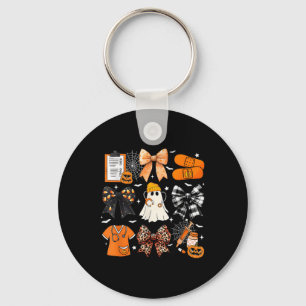 Llavero Famoso fantasma Feliz Halloween Coquette Bow Spook