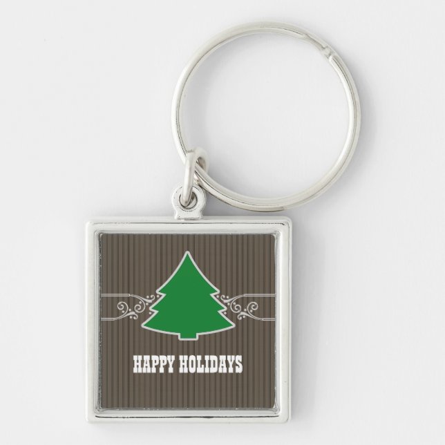 Llavero Fancy Christmas Tree Swirls Premium Keychain (Frente)