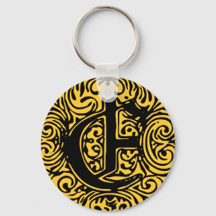 Llavero Fancy Font Monarchia E, Letra E, Alfabeto E