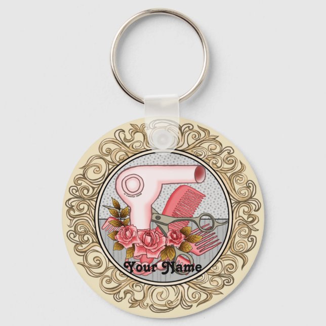 Llavero Fancy Rosas Beautician keychain (Anverso)