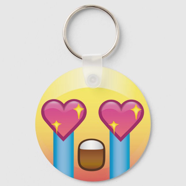 Llavero Fangirl Emocionado Llorando Amor Feliz Emoji Keych (Anverso)
