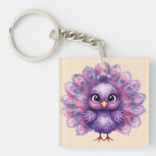 Llavero Fantasia adorable y caprichosa Pavoreal Lila
