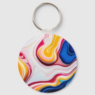 Llavero Fantasía blanca rosa rosa azul trendy