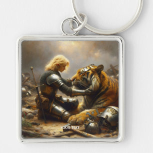 Llavero Fantasía Chica lindo tigre herido