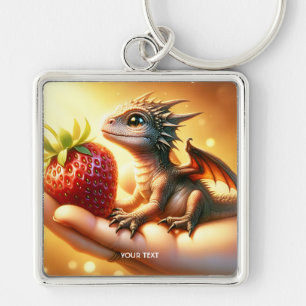 Llavero Fantasía Cuesta Bebé Dragon Strawberry