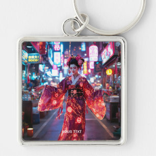 Llavero Fantasía cuida ciber kimono rojo