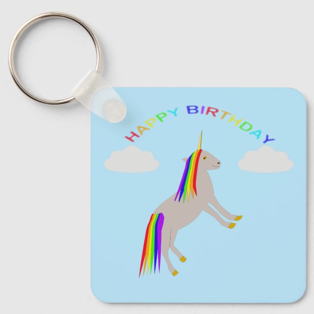 Llavero Fantasía cumpleaños Unicornio Personalizado de arc (Anverso)
