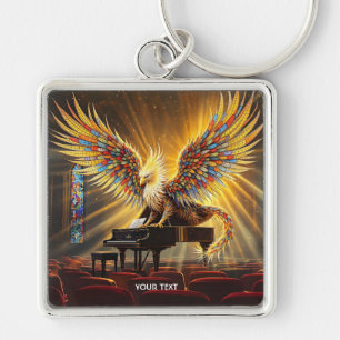 Llavero Fantasía Cute Griffon Jugando Piano