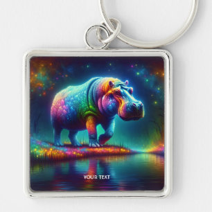 Llavero Fantasía Cute Hippo Multicolor Luces
