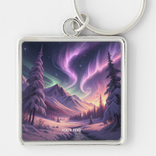 Llavero Fantasía cute tierra de invierno morado