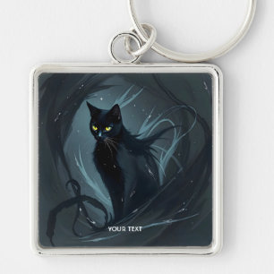 Llavero Fantasía lindo gato noche negro
