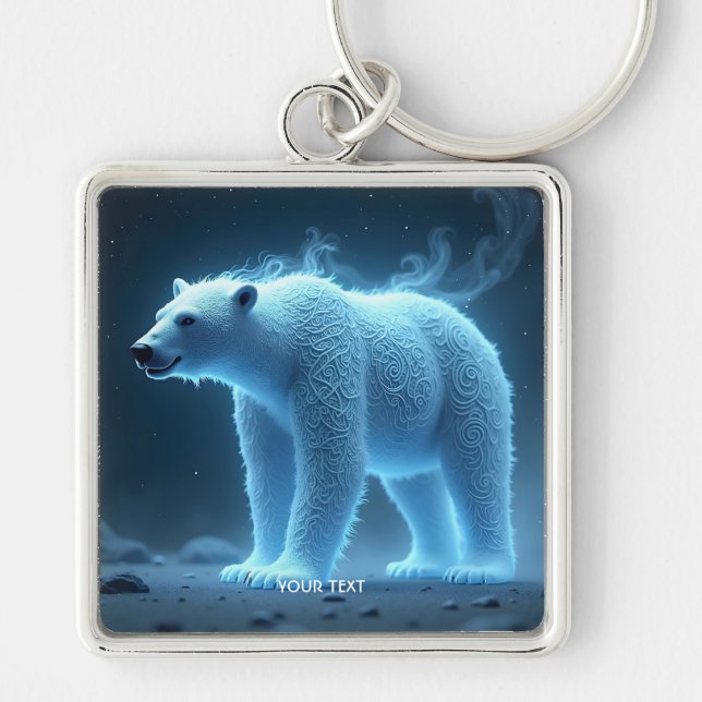 Llavero Fantasía lindo oso polar fantasmal (Frente)