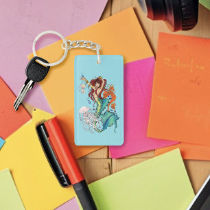 Llavero Fantasía Mermaid cola Verde azulada