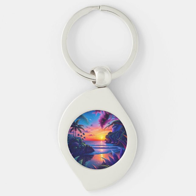 Llavero Fantasía Playa Tropical Dos (Anverso)